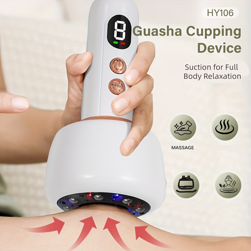 Rechargeable Handheld Body Beauty Massager with 9 Vibration Modes & Suction, USB Charging Electric Massager for Legs, Arms & Belly, Skin Glowing & Full Body Muscle Relaxation, Gift for Women & Men