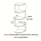 Floating Corner Wall Shelf 3 or 5-Tier, Wall Mounted Storage Rack for Living Room, Bedroom, Kitchen, Bathroom & Office, Easy Install Decorative Corner Shelves, White or Black, 1 or 2 Pieces