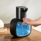 Automatic Foam Soap Dispenser Touchless USB Rechargeable - Wall-Mountable Hands-Free Soap Pump with Adjustable Foam Output for Bathroom, Kitchen & Pet Bathing, Works with Liquid Soap, Body Wash & Dish Detergent - White & Black