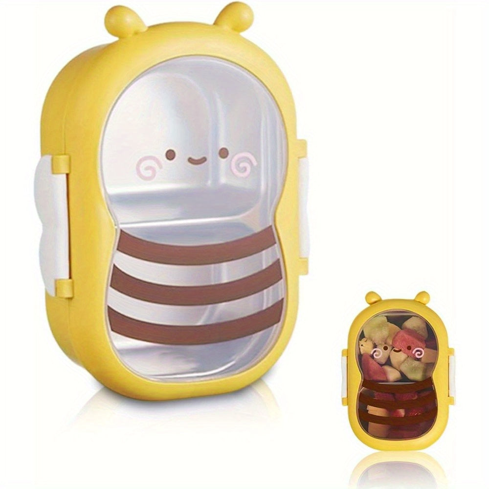 Bee Stainless Steel Bento Box 2 Compartment Lunch Box Microwave Safe Lightweight Portable for Kids Adults Picnic Commute Back to School Gift