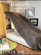 Jacquard Shu Velveteen Sofa Throw Cover – Pet Friendly Machine Washable Couch Slipcover, Soft Plush Non-Slip Protector for Armchair to 4-Seater Sectional Sofa, Modern Solid Color Home Decor