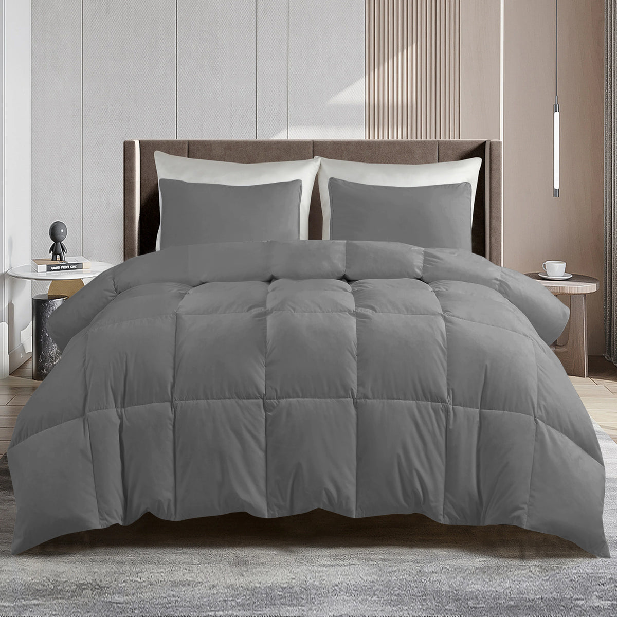All Season Comforter with Corner Tabs & Box Stitching – Soft Fluffy Lightweight Hotel-Quality Duvet Insert for Twin Queen King, Breathable Year-Round Bedding