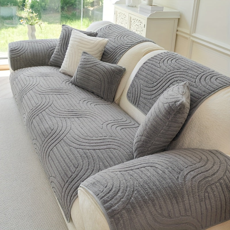 Bohemian Plush Sofa Cushion Cover Christmas Decorative Non-Slip Machine Washable Pet-Friendly All-Season Pillow Cover for Living Room Bedroom Office Home Decor