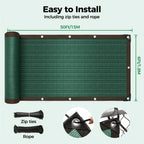 Privacy Screen Fence Heavy Duty HDPE Mesh Outdoor Shade Cloth Barrier 5x25ft 6x50ft with Rope Green Brown Black