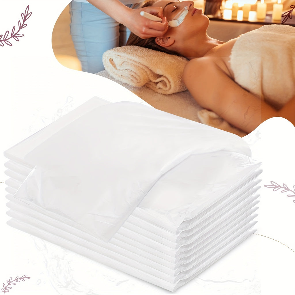 Disposable Massage Table Fitted Sheets Set of 5, Non-Woven Breathable 84.6" x 43.3" Single-Use Bed Covers for Beauty Salons, Spas & Skincare Treatments