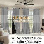 Blackout Curtains Rod Pocket 4 Panels - Thermal Insulated Room Darkening Noise Reducing Matte Drapes for Bedroom Living Room Office, 9 Colors 11 Sizes