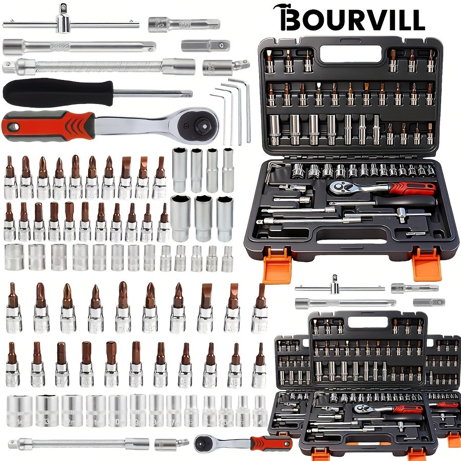 52-Piece Professional Tool Set Toolbox – Multi-Function Portable Home & Car Repair Kit for Enthusiasts and Professionals, Gift for Men, White Black Red