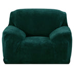 Velvet Stretch Sofa Cover Slipcover – Thick High-Elasticity Plush Couch Cover for L-Shape 1 2 3 4 Seater, Polyester Spandex Furniture Protector with Pillowcase for Living Room