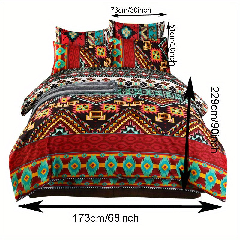 Bohemian Duvet Cover Set 3 Piece - Soft Breathable Boho Bedding Set with 2 Pillowcases Twin Full Queen King No Comforter Insert