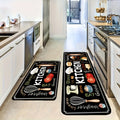 2-Piece Kitchen Floor Mat Set – Diatomaceous Earth Anti-Fatigue Runner Mats, Soft, Absorbent & Easy to Clean for Kitchen, Bathroom, Hallway & Entryway (Dark Gray)