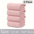 Waffle Bath Towels Set of 4 – Super Absorbent Quick-Dry Coral Fleece Bath Sheets, 280GSM Soft Spa Towels for Adults, 55x28 Inch Large Bath Towel Set