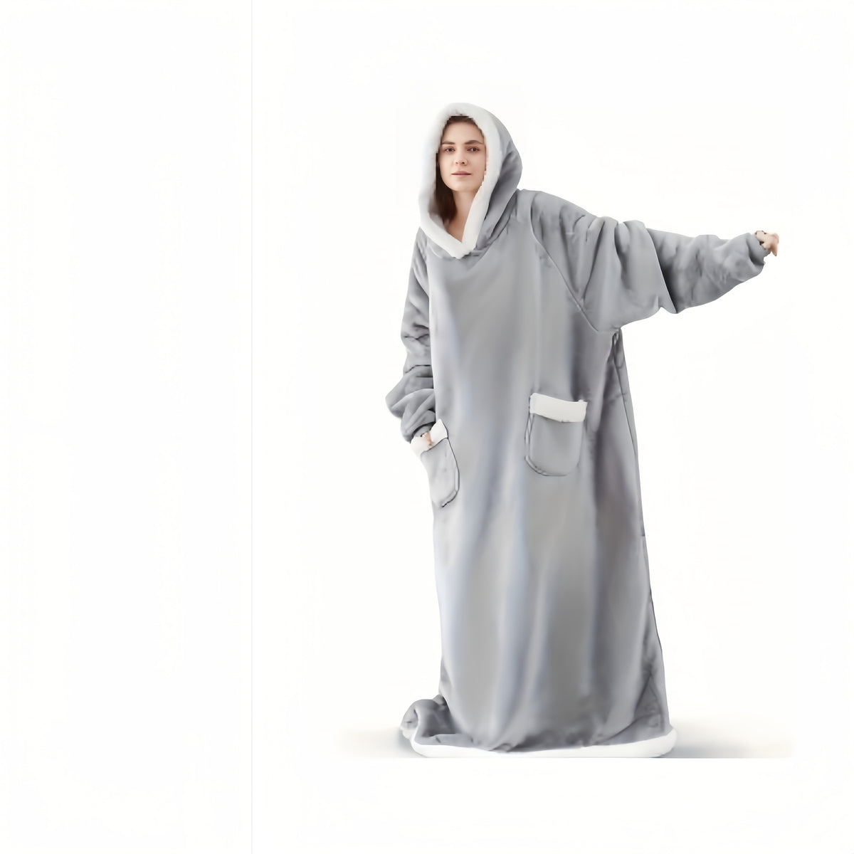 Wearable Blanket Hoodie – Oversized Giant Flannel Hooded Blanket Jacket for Women & Men | Ultra Soft, Warm, with Pocket | 5 Colors