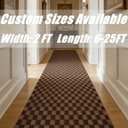 Runner Rug for Hallway Entryway Kitchen – Indoor Outdoor Non-Slip Rubber Backing, 200+ Custom Sizes, 8 Colors, Stain Resistant Low Pile Carpet Runner