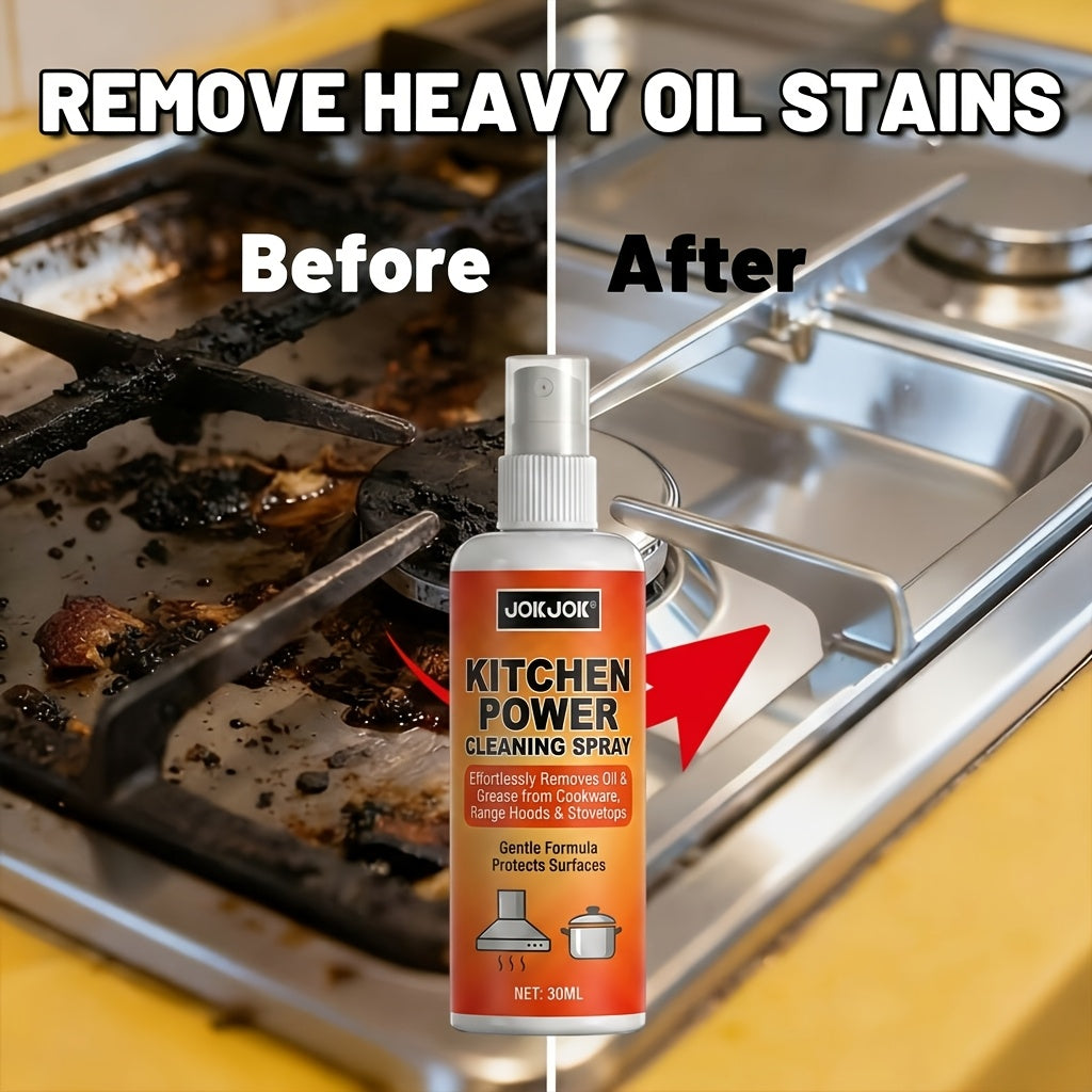 Kitchen Degreaser Spray with Brush Oil Stain Remover Cleaner for Cookware Range Hood Stove Mild Formula Surface Safe Kitchen Cleaning Set
