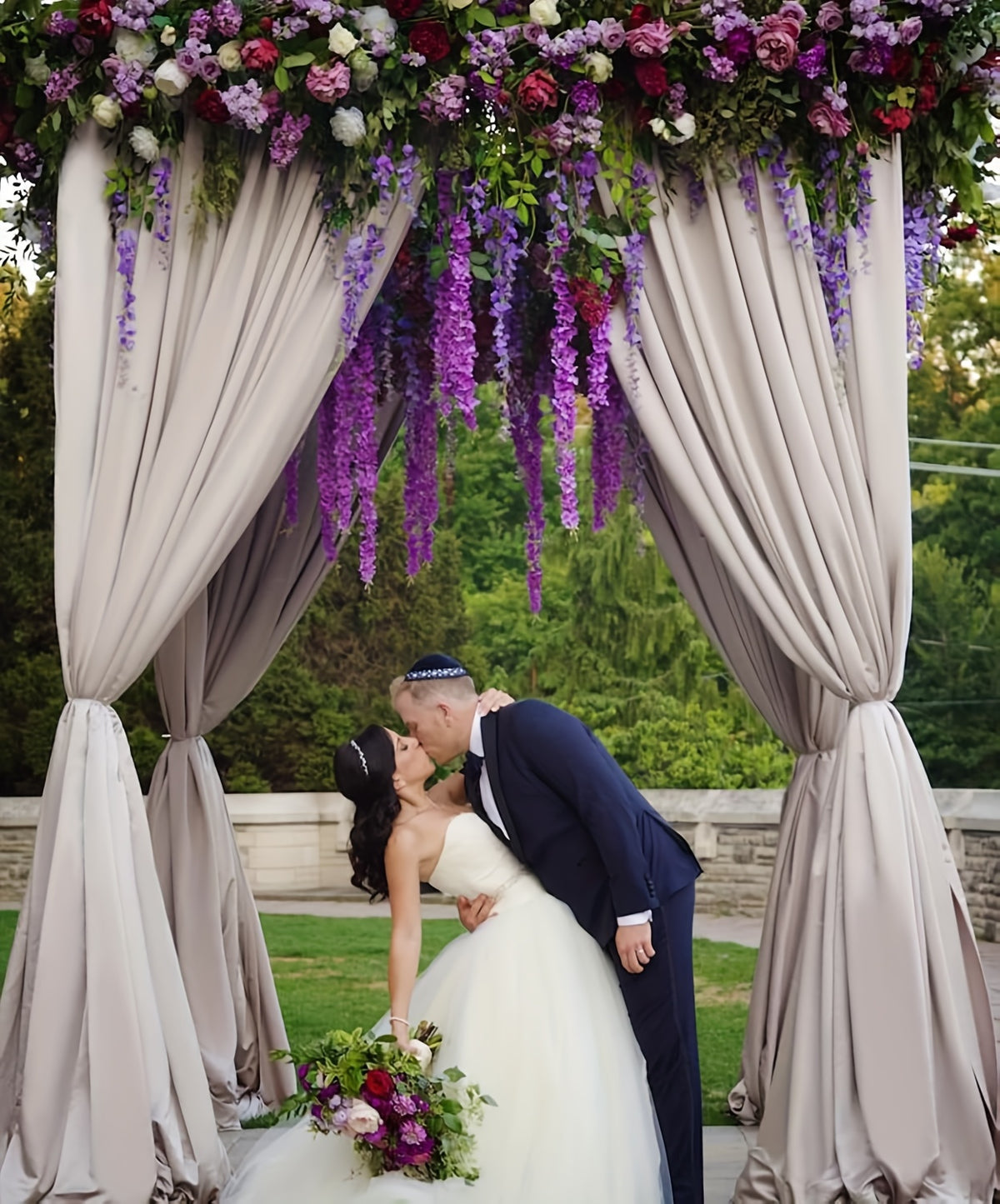 Artificial Wisteria Vine Garland 24 Pack 90 Feet Fake Hanging Flower String Purple Silk Floral Decor for Wedding Backdrop Party Ceiling Home Living Room Bedroom Outdoor Garden Boho Decor Bulk