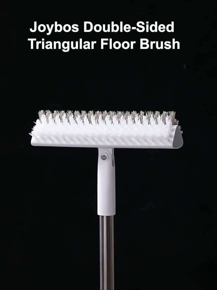 180 Rotating Multi-Purpose Cleaning Brush Long Handle Double-Sided Stiff Bristles Floor Scrubber for Bathroom Kitchen Patio Tile Shower Outdoor