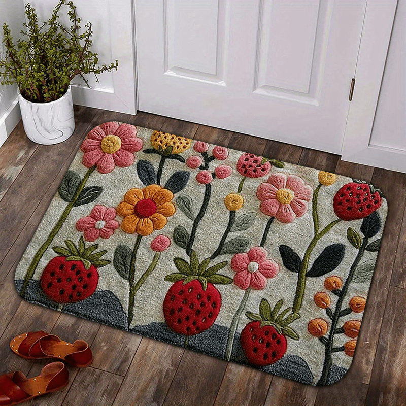 Floral Floor Mat Anti-Slip Indoor Outdoor Rug – Soft Non-Slip Entrance Mat for Living Room, Kitchen, Bedroom & Hallway | 3 Sizes
