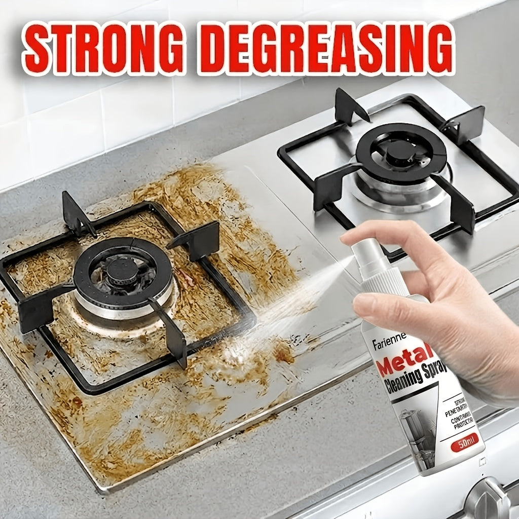 Heavy Duty Oven and Metal Cleaning Spray Powerful Degreaser for Stubborn Grease on Ovens Stovetops Pots Pans Fast-Acting Formula with Towel 1.69 oz