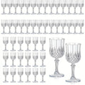 Shatterproof Vintage Champagne & Wine Glasses 48pcs – 7oz Unbreakable Plastic Goblets with Crystal Finish | Reusable Party Cups for Weddings, Outdoor Events & Celebrations | 6 Colors