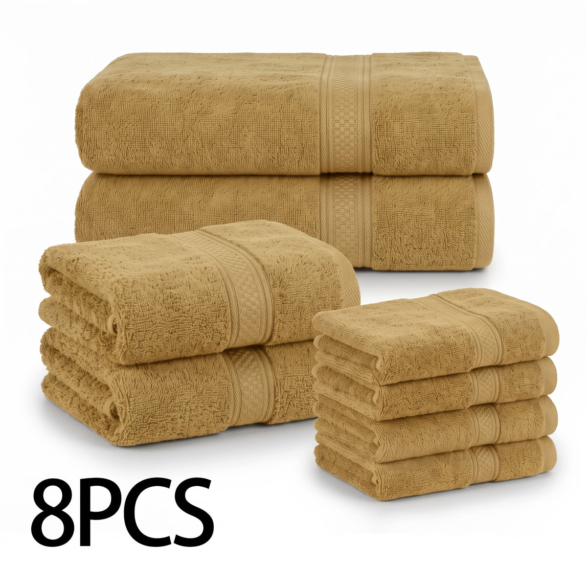 Bath Towel Set 8 or 16 Pcs – Soft Absorbent Quick-Dry Thick Towels with Bath Towels, Hand Towels & Washcloths for Family Hotel Travel, 10 Color Options
