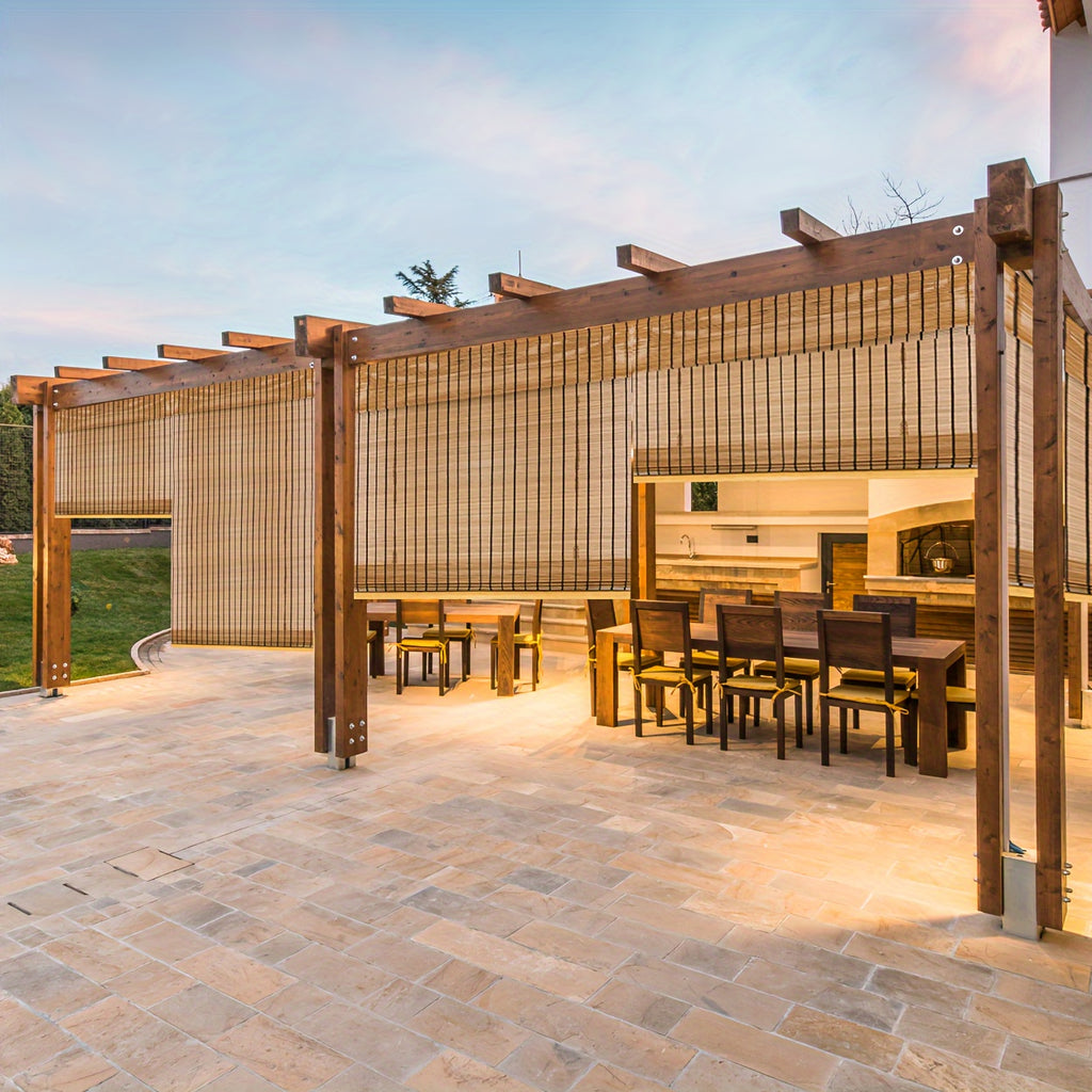 Bamboo Roman Shade – Light Filtering, Adjustable Lift System, Easy Install | Living Room & Home Decor | 13 Sizes | Nuvia Haven