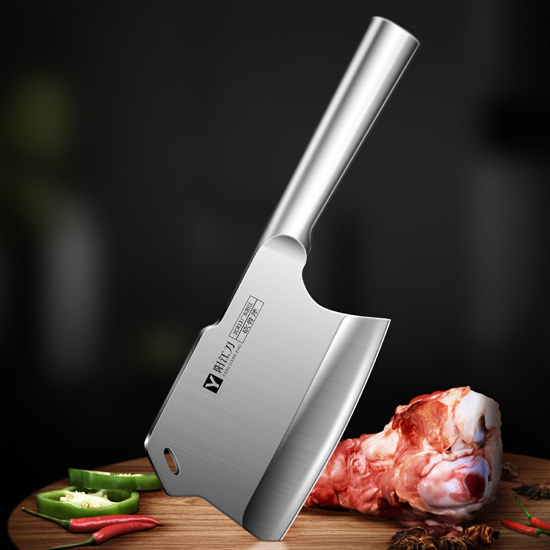 Heavy Duty Stainless Steel Bone Cleaver Knife, Thickened Butcher Axe Meat Cutter for Restaurant & Home Kitchen, Non-Slip Handle, Perfect Chef Gift