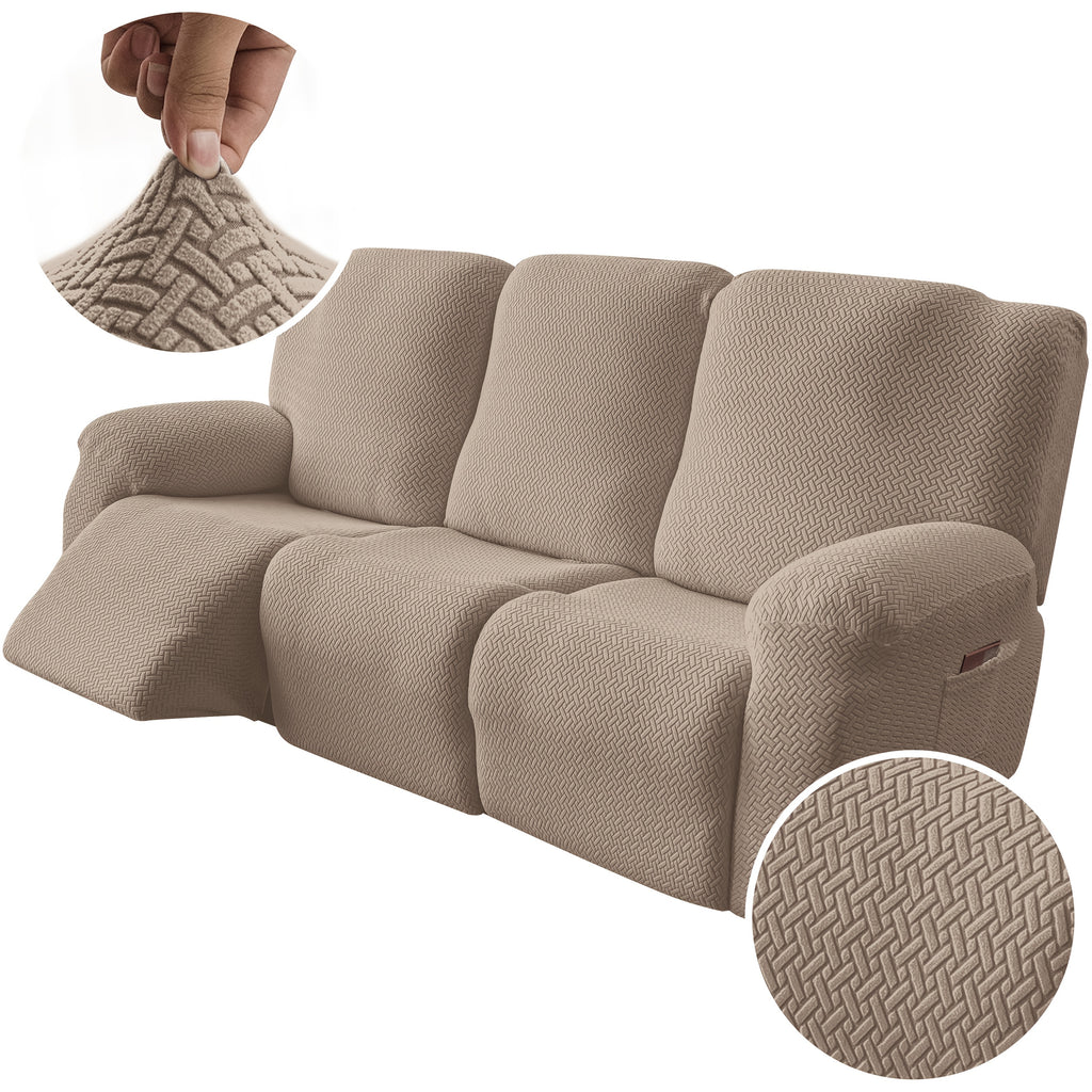 3-Seater Recliner Cover - Plush High Stretch Wear-Resistant Machine Washable Easy Clean Sofa Protector for Living Room and Bedroom
