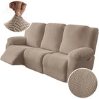 3-Seater Recliner Cover - Plush High Stretch Wear-Resistant Machine Washable Easy Clean Sofa Protector for Living Room and Bedroom