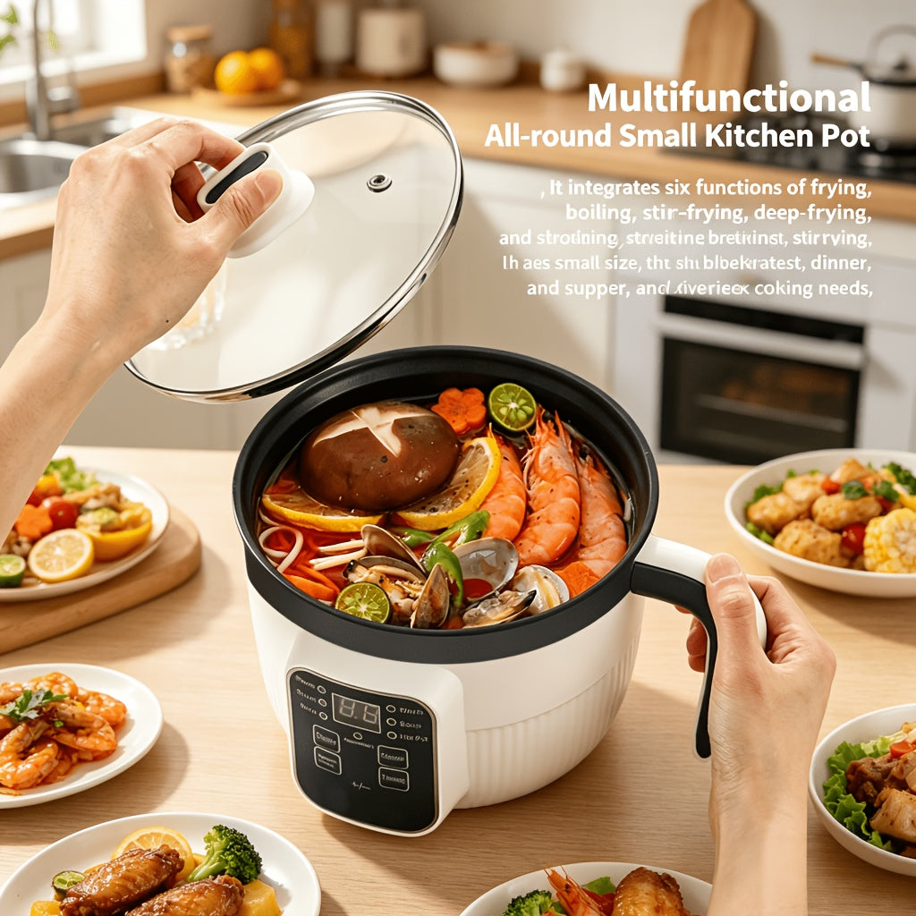 Rice Cooker with Pre-Set Timer & Auto Keep Warm - Non-Stick One-Button Rice Maker with Steaming Rack Option, Easy-to-Use Compact Rice Cooker for Home, Dorm & Family Cooking