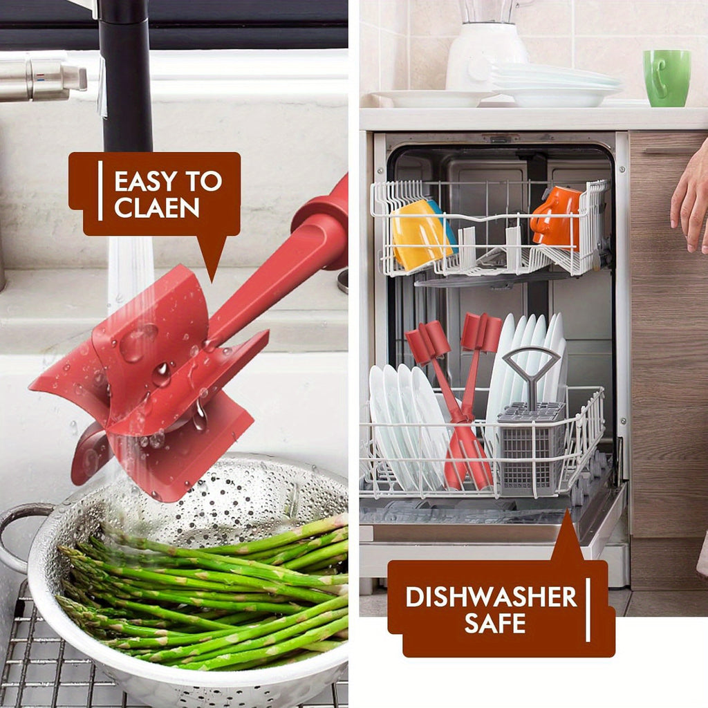 3-Piece Handheld Mixing Spatula & Chopper Set – Break-Resistant, Heat-Resistant Non-Stick Blend & Chop Tool – Potato Masher, Salad Chopper & Food Grinder – Kitchen Essentials