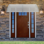 Polycarbonate Door Window Awning Canopy UPF50+ UV Rain Snow Protection Outdoor Entry Overhang 80x40 120x40 Hollow Sheet Clear Brown