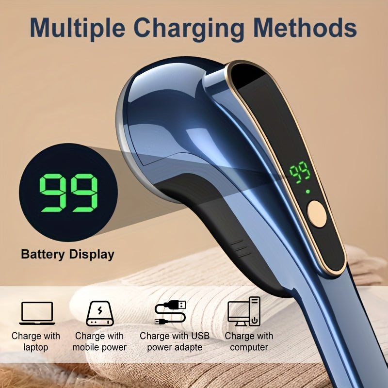 Electric Lint Eraser Rechargeable USB with Cleaning Brush | Portable Fabric Shaver for Sweaters Blankets Carpets Furniture Upholstery, Removes Lint Balls, Clothing Lint Remover