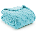 Checkered Fleece Throw Blanket Ultra Soft Cozy Shaggy Jacquard for Couch Bed Bedroom All Season Machine Washable Twin Full Queen