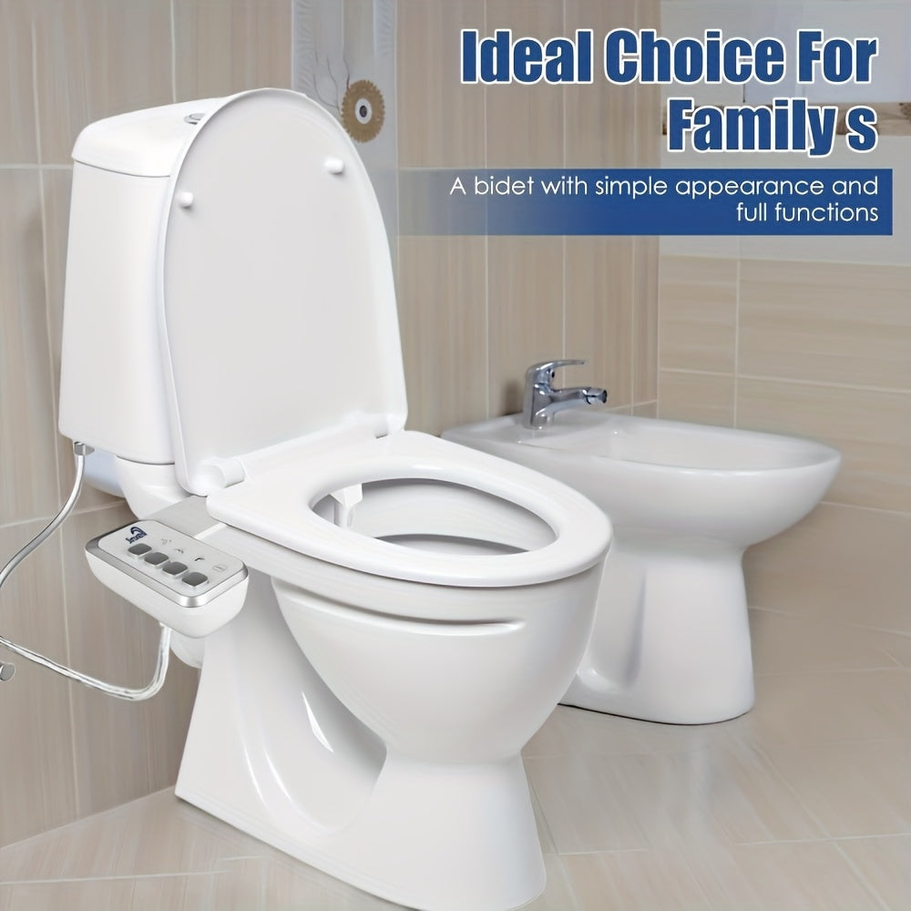 Bidet Attachment for Toilet Ultra-Slim Non-Electric Cold Water Sprayer Retractable Self-Cleaning Nozzle Adjustable Water Pressure Easy Install Fits Most Toilets