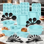 Baking Pan Set Oven-Safe Commercial Grade - Cookie Sheet Baking Sheet Round Cake Pan Muffin Pan Bread Pan Pizza Pan Square Pan - 4/6/12/23/46-Piece Kitchen Bakeware Sets, Restaurant Quality
