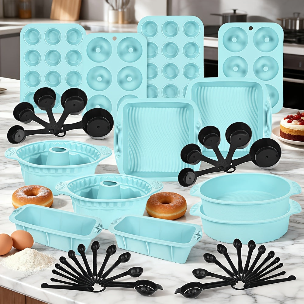 Baking Pan Set Oven-Safe Commercial Grade - Cookie Sheet Baking Sheet Round Cake Pan Muffin Pan Bread Pan Pizza Pan Square Pan - 4/6/12/23/46-Piece Kitchen Bakeware Sets, Restaurant Quality