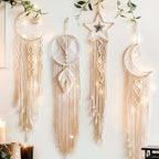 Dream Catcher 4pcs Scandinavian Woven Boho Wall Decor Home Room Decor Gift for Women Mom Grandma Teenage Girls Birthday Gift