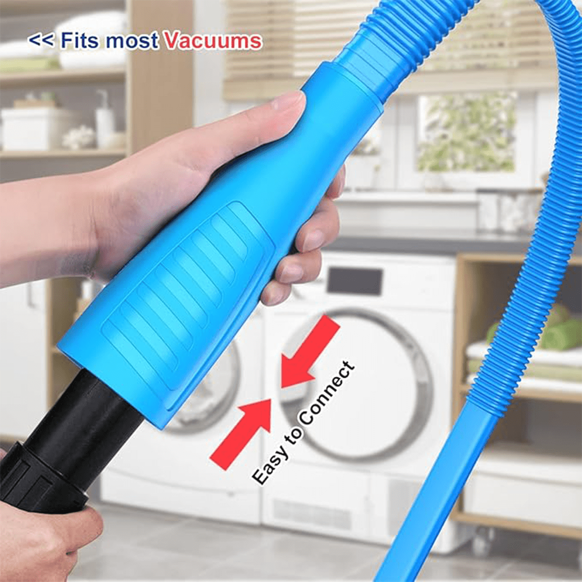 Dryer Vent Cleaning Kit with Flexible Vacuum Hose & Lint Brush Set – Fits Most Vacuums, Removes Lint Buildup Fast, Essential Home Laundry Maintenance Tool for Fire Safety