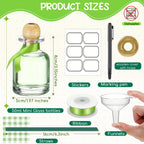 Mini Shot Glass Bottles 24pcs with Cork & Straw - 1.7oz 50ml Clear Glass Patron-Style Bottles with Ribbon, Reusable Party Favors for Wedding, Bridal Shower & Celebrations