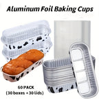 Disposable Mini Cake Boxes 30pcs with Lids & Spoons - Aluminum Foil Baking Cups for Cheesecakes, Custards & Desserts, Party Favor Containers in 5 Colors