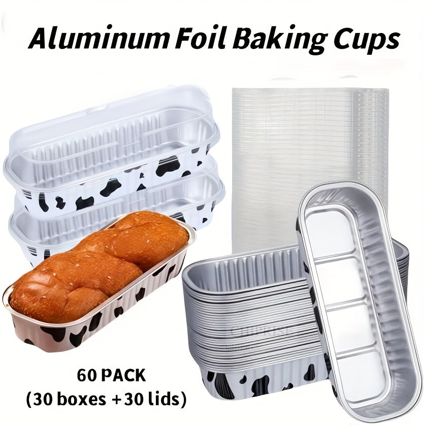 Disposable Mini Cake Boxes 30pcs with Lids & Spoons - Aluminum Foil Baking Cups for Cheesecakes, Custards & Desserts, Party Favor Containers in 5 Colors
