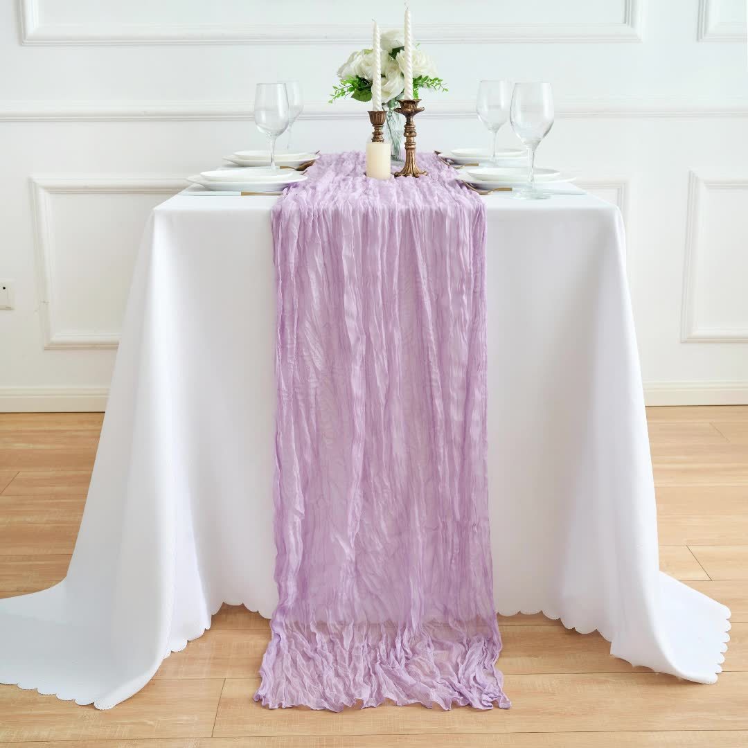 10-Pack Cheesecloth Table Runner 10ft Boho Rustic Wedding Reception Bridal Shower Party Home Decor Multi-Color