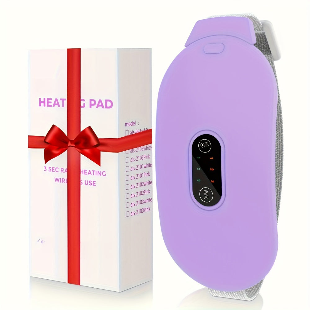 Cordless Portable Heating Pad with 6 Heat Levels & 6 Massage Modes – Wearable Electric Cramp Relief & Body Warmer for Women & Men, 4 Colors, Holiday & Valentine's Day Gift