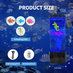 Bubble Fish Lava Lamp 17 Colors 4 Modes LED Artificial Fish Tank Night Light – Battery & USB Powered Mini Bubble Lamp with Remote for Room Decor & Gifts