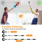PRASKY Electric Spin Scrubber IPX8 Waterproof with LED Display – 9 Brush Heads, Adjustable 10–54" Handle, 2 Speeds, 90-Min Cordless Power Scrubber for Bathroom, Shower, Tile & Floor