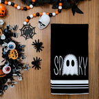 Halloween Hand Towels Set of 2 - 18x26 Inch Soft Polyester Kitchen and Bathroom Towels with Spooky Halloween Designs - Decorative Hand Drying Towels for Halloween Decor and Gifting