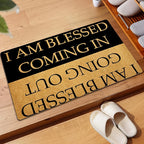 I Am Blessed Doormat Quick Dry Anti-Slip Rubber Back Entrance Rug – Indoor Welcome Mat for Front Door, Entryway & Home – Inspirational Blessing Design