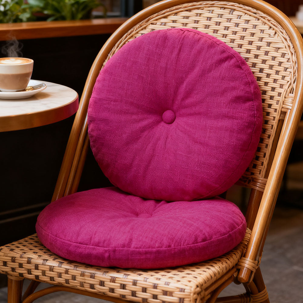 Round Seat Cushion 40x40cm 15cm Thick Firm Futon Meditation Mat Removable Linen Cover Chair Pad for Office Dining Chair Home Decor All Seasons Christmas