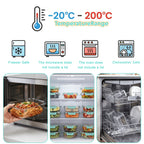 Borosilicate Glass Food Storage Containers Set with Lids – 10/17 Piece Airtight Meal Prep Bento Boxes, BPA Free, Microwave & Dishwasher Safe, Mixed Colors