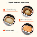 Bread Maker Machine 19-in-1 with Ceramic Non-Stick Pan, 15-Hour Timer, 3 Crust Colors, Auto Keep-Warm – Up to 2 LB Loaf